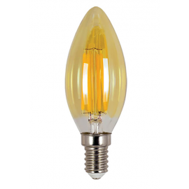 Λάμπα κεράκι LED Filament Amber E14 4W 2200K (ΘΕΡΜΟ) C35 360o 350Lm LIGHTEX