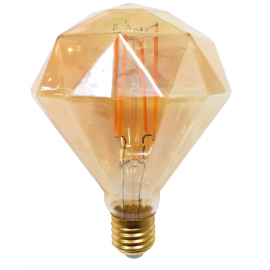 Λάμπα LED Διαμάντι Filament Amber E27 6W 2200K (ΘΕΡΜΟ) 360o 520Lm LIGHTEX