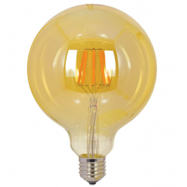 Λάμπα LED Amber Filament Γλόμπος E27 6W 2700K (ΘΕΡΜΟ) G125 360o 590Lm VIVA